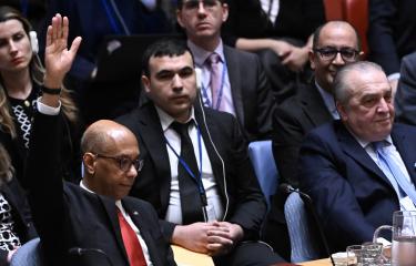  عضوية فلسطين في الأمم المتحدة روبرت وود يستخدم الفيتو، 18 إبريل، نيويورك (فاتح أكتاس/الأناضول)