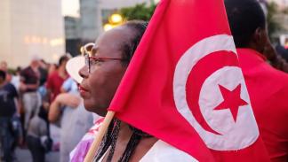 سعدية مصباح رئيسة جمعية منامتي في تونس في صورة متداولة (إكس)