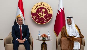 أمير قطر يتقدم مستقبلي الرئيس المصري السيسي - الديوان الأميري