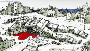 كاريكاتير مجمع الشفاء غزة / حجاج