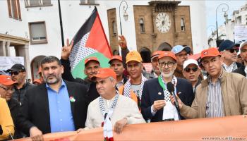 التضامن مع غزة يتصدر تظاهرات المغرب العمالية، 1 مايو 2024 (العربي الجديد)
