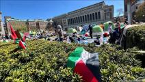 اعتصام طلاب مؤيدين لفلسطين في حرم جامعة كولومبيا الأميركية