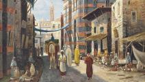 "شارع في القاهرة" (1950)، زيت على قماش، أوغست فون سيغين