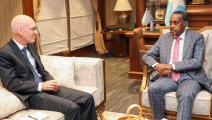 مبعوث الأمم المتحدة إلى الصومال، جيمس كريستوفر سوان يلتقي رئيس الحكومة الصومالية محمد حسين روبلي