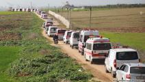 قافلة سيارات إسعاف في غزة في تحرك احتجاجي على منع إدخال الأجهزة الطبية 1 (عبد الحكيم أبو رياش)