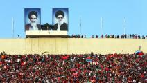 رموز النظام حاضرون بقوة في الملاعب في إيران (Getty)