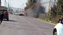 مسيرة إسرائيلية تقصف سيارة قرب صور - لبنان (إكس)