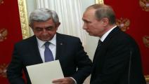 أرمينيا/سياسة/بوتين وسركيسيان/(ميخاييل سفيتلوف/Getty)