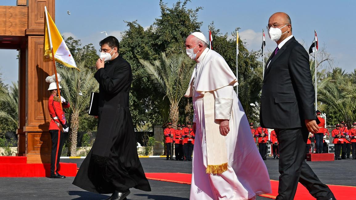 سياسة/البابا فرنسيس في العراق/(فينسينزو بينتو/فرانس برس)