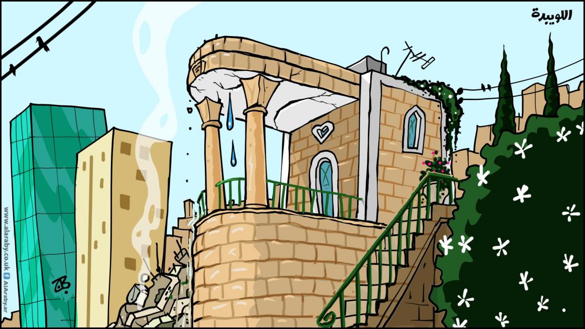 كاريكاتير انهيار عمارة في اللويبدة / حجاج