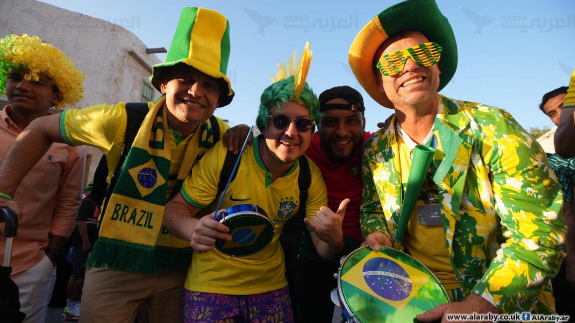 مشجعون برازيليون. (تصوير: حسين بيضون)