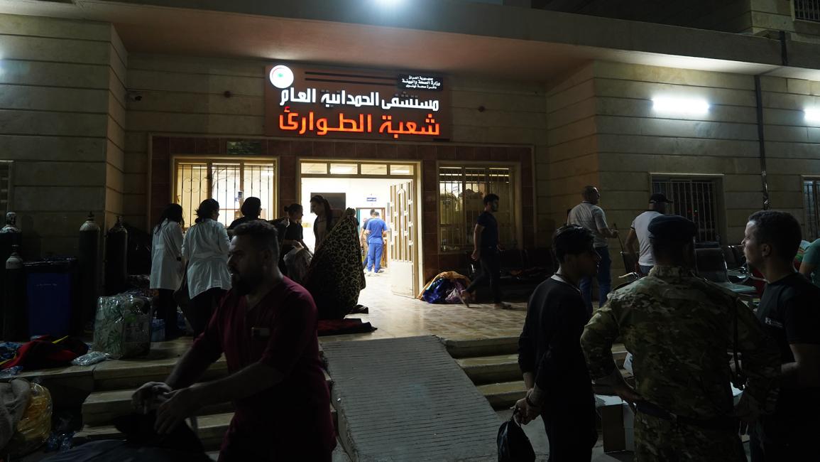 مستشفى الحمدانية العام يستقبل الحالات الطارئة بسبب الحريق (إسماعيل عدنان يعقوب/ Getty)