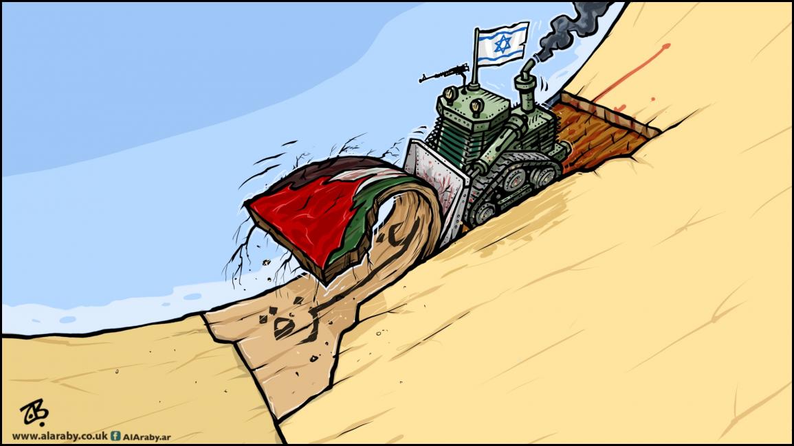 كاريكاتير اقتلاع القطاع غزة / حجاج