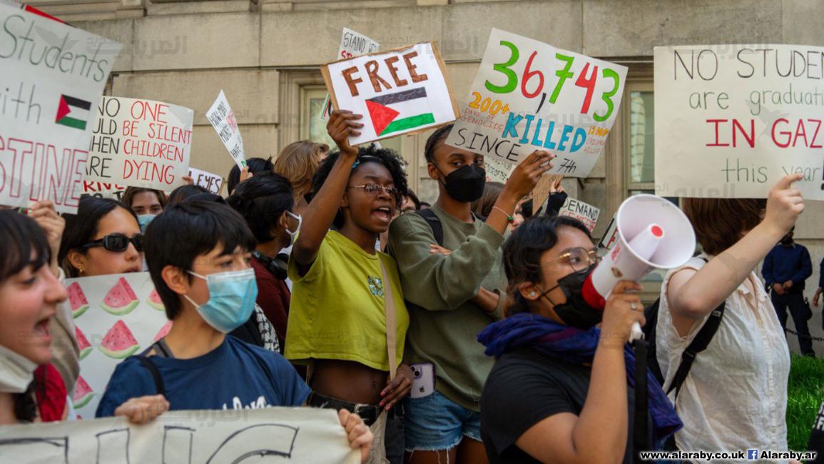 تظاهرة طلاب الثانوية في نيويورك من أجل إنهاء الدعم الأميركي لإسرائيل