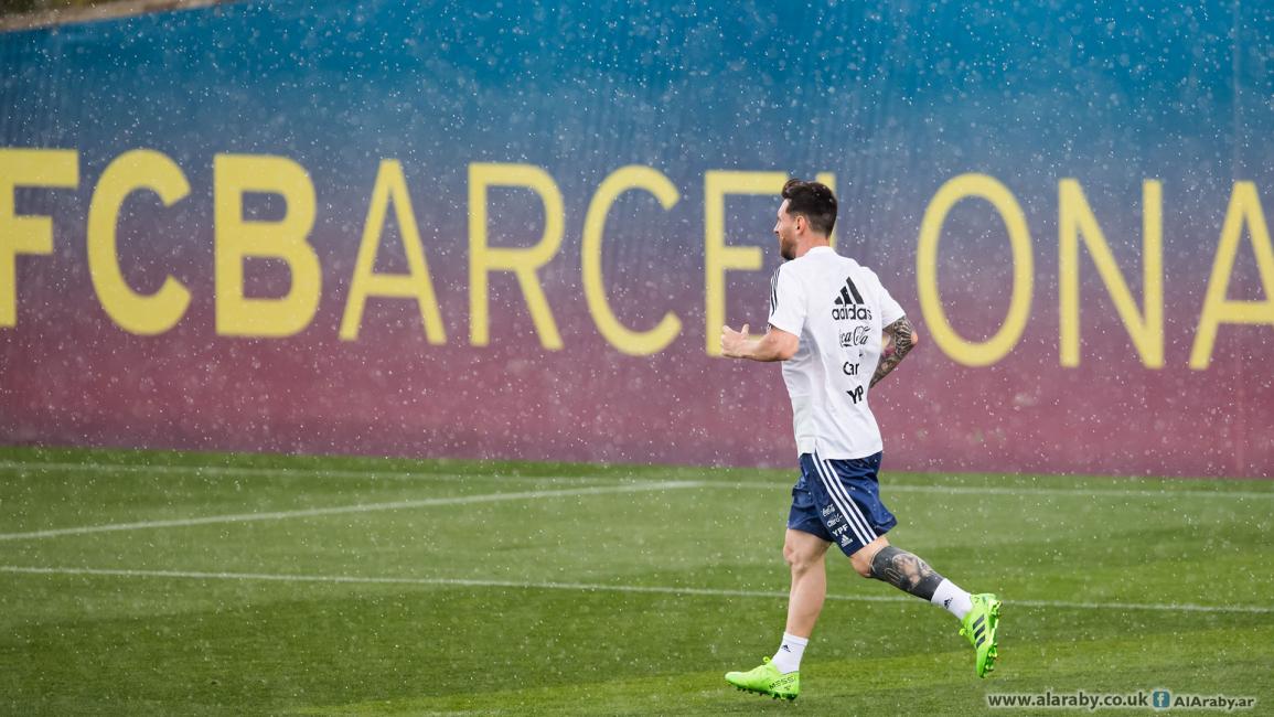 حصة تدريبات المنتخب الأرجنتيني تحت الأمطار