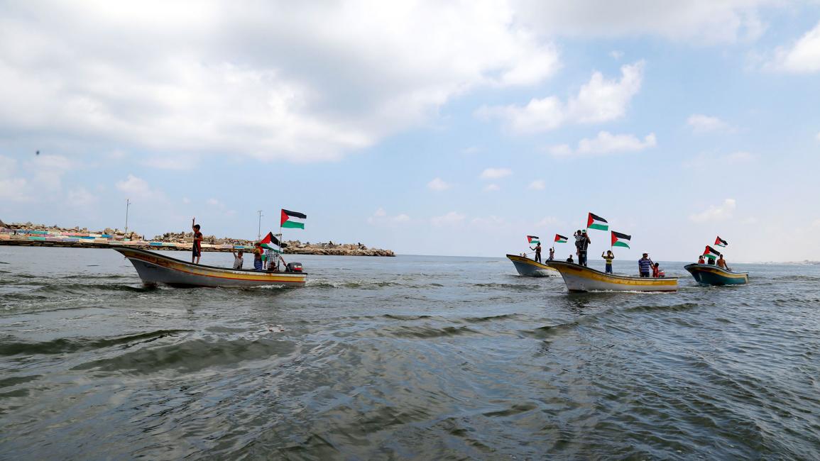 مسيرة بحرية بغزة للترحيب بأسطول الحرية الثالث