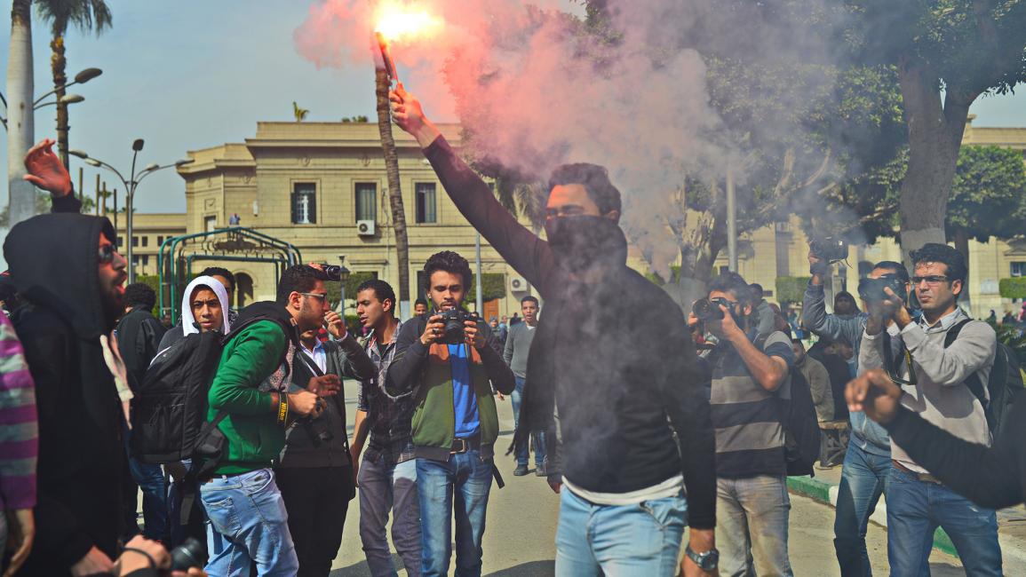 تظهرات طلاب ضد الانقلاب جامعة القاهرة