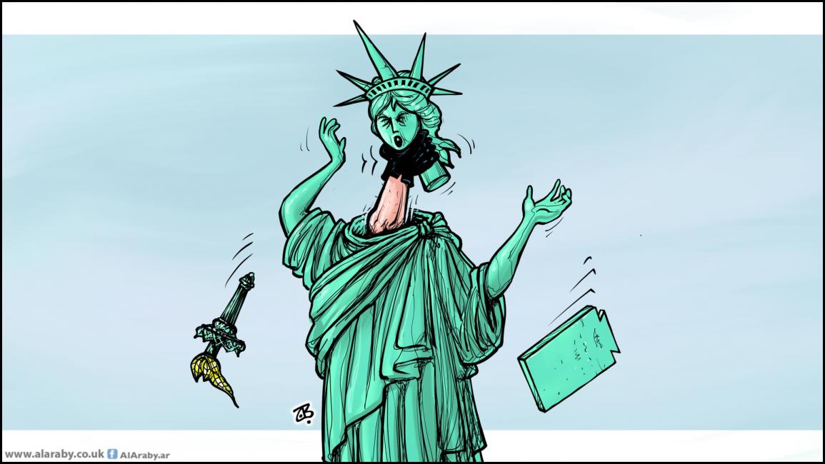 كاريكاتير احتجاجات اميركا / حجاج