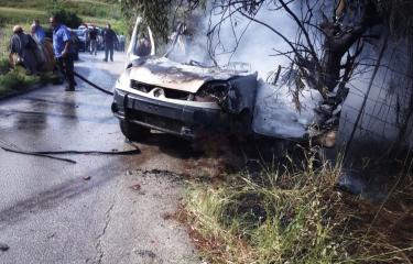 قصف إسرائيلي لسيارة في قضاء صور في جنوب لبنان-إكس