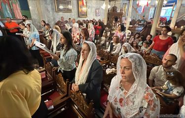 عيد الفصح في كنيسة القديس برفيريوس للروم الأرثوذكس في مدينة غزة 3 - الأحد 5 مايو 2024 (رمزي أبو القمصان)