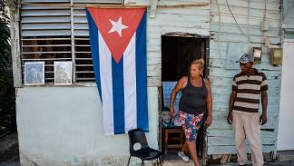 علم كوبا في غوانتانامو حيث تقع قاعدة عسكرية أميركية، 14 نوفمبر 2019 (ياميل لاج/فرانس برس)