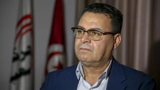رئيس حركة الشعب زهير المغزاوي، تونس 26 أبريل 2022 (ياسين غايدي/الأناضول)