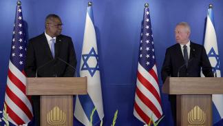 وزير الأمن الإسرائيلي غالانت مع نظيره الأميركي لويد أوستن، 09 مارس 2023 (Getty)