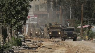 قوات الاحتلال خلال اقتحام مخيم نور شمس في الضفة الغربية (Getty)