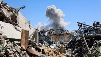 آثار غارة إسرائيلية استهدفت حي الشجاعية بغزة، 22 6 2024 (فرانس برس)