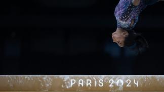 سيمون بايلز خلال التدريبات قبيل أولمبياد باريس، 25 يوليو 2024 (تيم كلايتون/Getty)