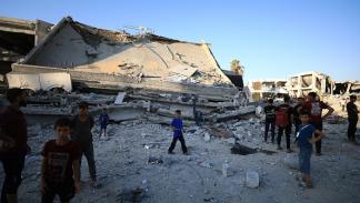 منظر الدمار بعد غارة على مدرسة بحي الشجاعية، 01 أغسطس 2024 (الأناضول)