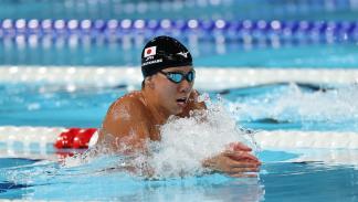 اليابانية واتانابي في تصفيات سباق 200 متر، 30 يوليو 2024 (إيان ماكنيكول/Getty)