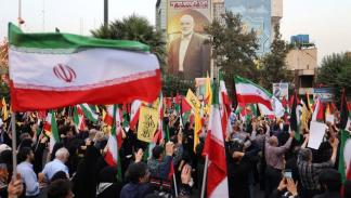 خلال مسيرات في طهران تنديدا باغتيال هنية 31 يوليو 2024 (رويترز)