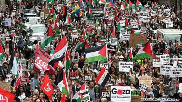 شارك نحو 200 ألف في المظاهرة الداعمة لغزة، لندن 8 يونيو 2024 (العربي الجديد)