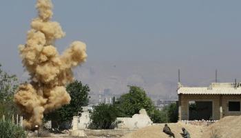 تدريب على تفجير مخلفات الحرب، ريف دمشق 19 يونيو 2024 (لؤي بشارة/فرانس برس)