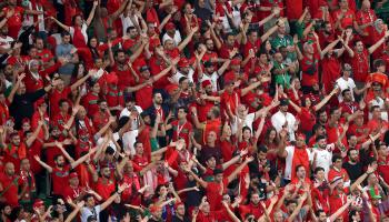 حضور قوي للجماهير المغربية في مواجهة إسبانيا بمونديال قطر 2022 (أليكس غريم/Getty)