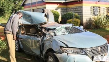 سيارة كيبتوم بعد الحادث (Getty)