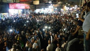اعتصامات بمدينة المفرق بالأردن للمطالبة بإطلاق أعضاء نقابة المعلمين المعتقلين (تويتر)