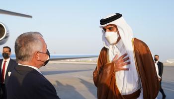 Getty-Jordanian King Abdullah II in Qatar