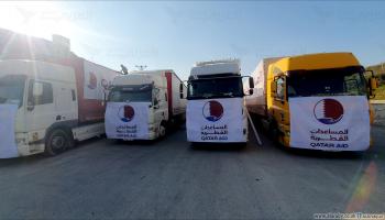 قافلة مساعدات قطرية إلى شمال غربي سورية 2 (العربي الجديد)
