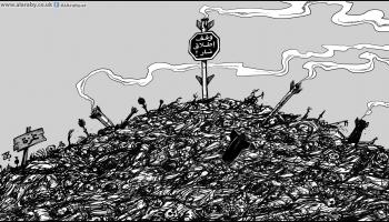 كاريكاتير وقف اطلاق نار غزة / حجاج