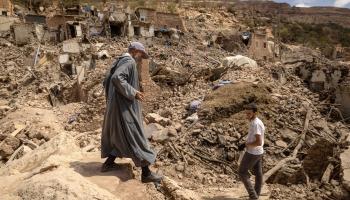 من قرية دوزر بإقليم الحوز المغربي الذي ضربه الزلزال، 12 أيلول/ سبتمبر الجاري (Getty)