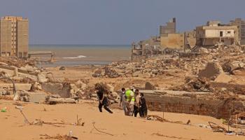دمار كبير في درنة في ليبيا بعد الفيضانات (كريم صاحب/ فرانس برس)