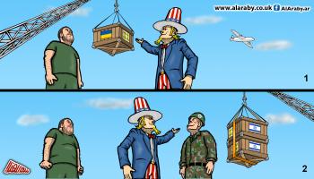 كاريكاتير المساعدات العسكرية الاميركية / المهندي 