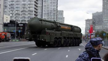صاروخ روسي مخصص لحمل رأس نووي، مايو 2023 (فلاد كاركوف/Getty)