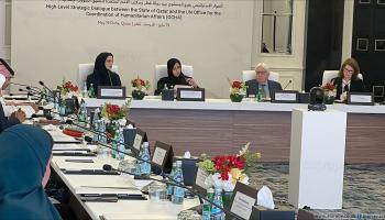 الجلسة الافتتاحية من الحوار الاستراتيجي رفيع المستوى بين قطر ومكتب الأمم المتحدة لتنسيق الشؤون الإنسانية (أوتشا) - الدوحة - 19 مايو 2024 (العربي الجديد)