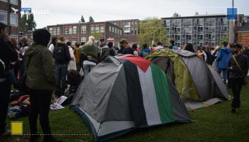 مئات الطلبة يطالبون بوقف حرب الإبادة الإسرائيلية على غزة في هولندا 