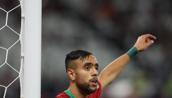 لعب الشيبي مع منتخب المغرب في بطولة كأس العرب، 11 ديسمبر 2021 (ماثيو أشتون/Getty)
