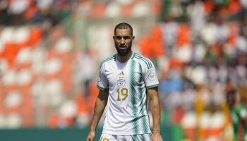 لعب بن طالب مع منتخب الجزائر في كأس أمم أفريقيا، 20 يناير 2024 (أولريك بيدرسن/Getty)