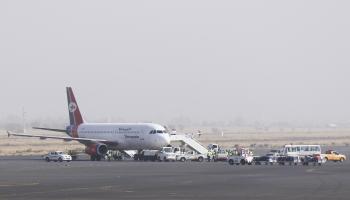 طائرة خطوط يمنية في مطار صنعاء/16 مايو 2022(محمد حمود/Getty)